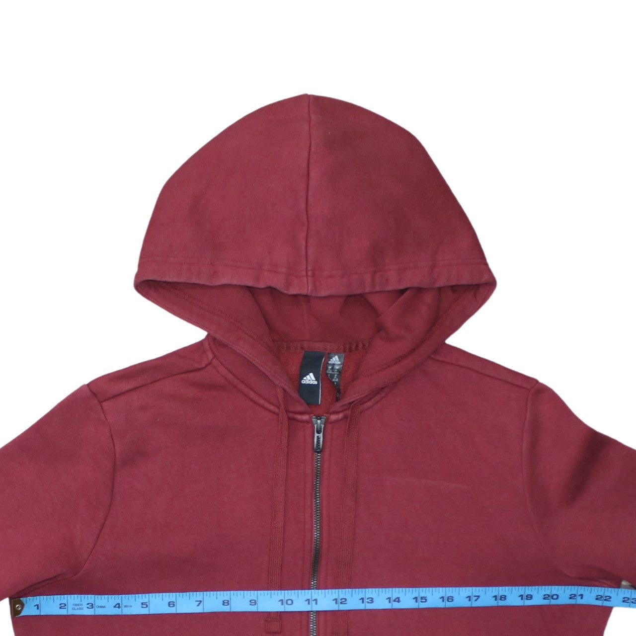 Mens UK Size XL adidas Red Full Zip Hoodie