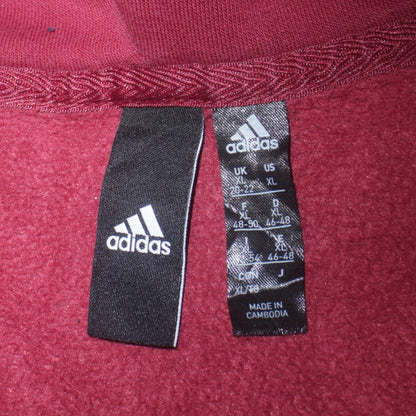 Mens UK Size XL adidas Red Full Zip Hoodie