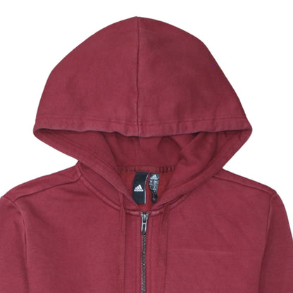 Mens UK Size XL adidas Red Full Zip Hoodie