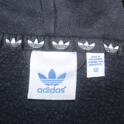 Adidas Unisex Black Grey Full Zip Hoodie Size M Sports Fleece