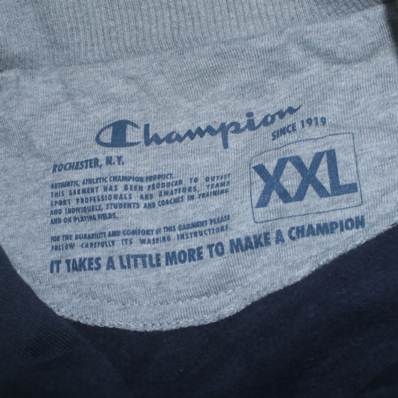 Mens UK Size 2XL Champion Blue Full Zip Sweatshirt