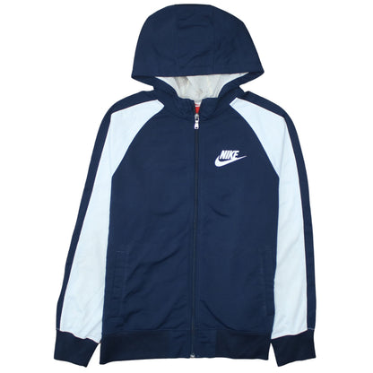 Nike Boys Blue Full Zip Hoodie XL 13-15 Years Colourblock Sportswear