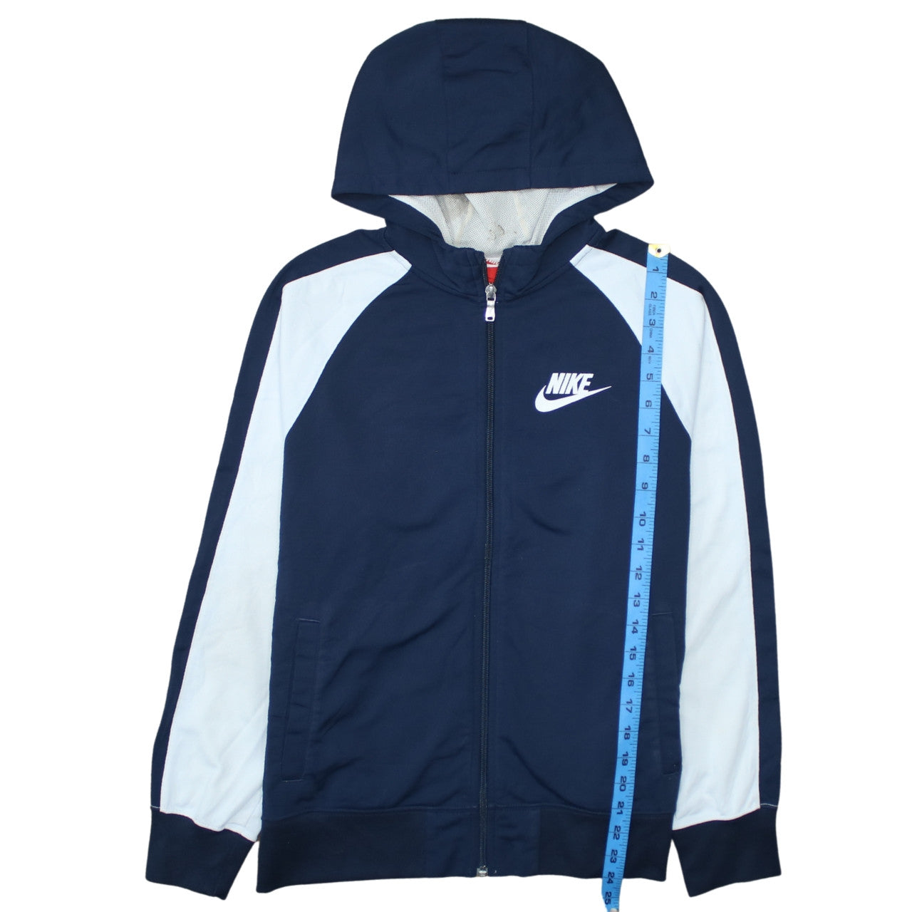 Nike Boys Blue Full Zip Hoodie XL 13-15 Years Colourblock Sportswear