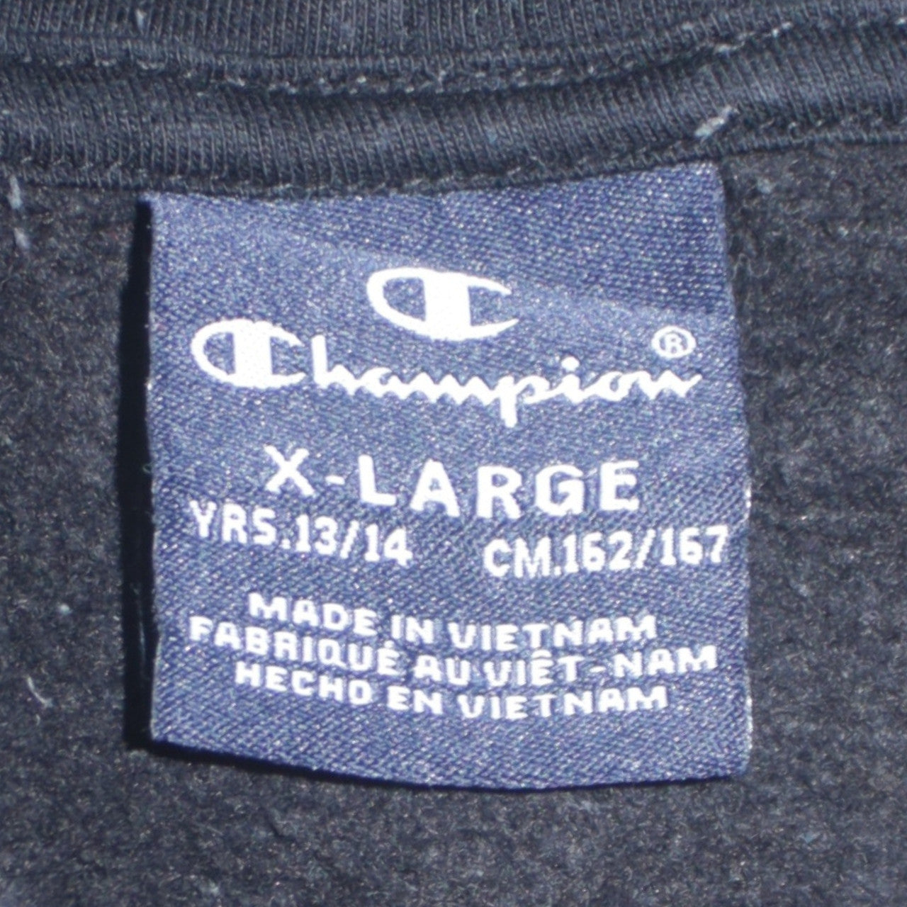 Champion Boys Black 13-14 Years Pullover Hoodie All Over Logo Print