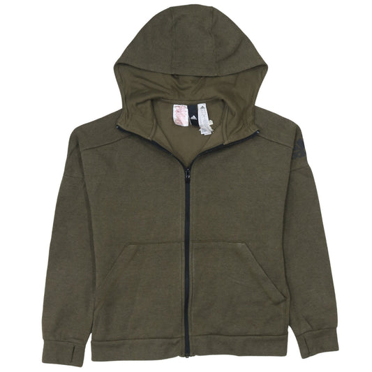 Boys UK Size 11-12 Years adidas Green Full Zip Hoodie