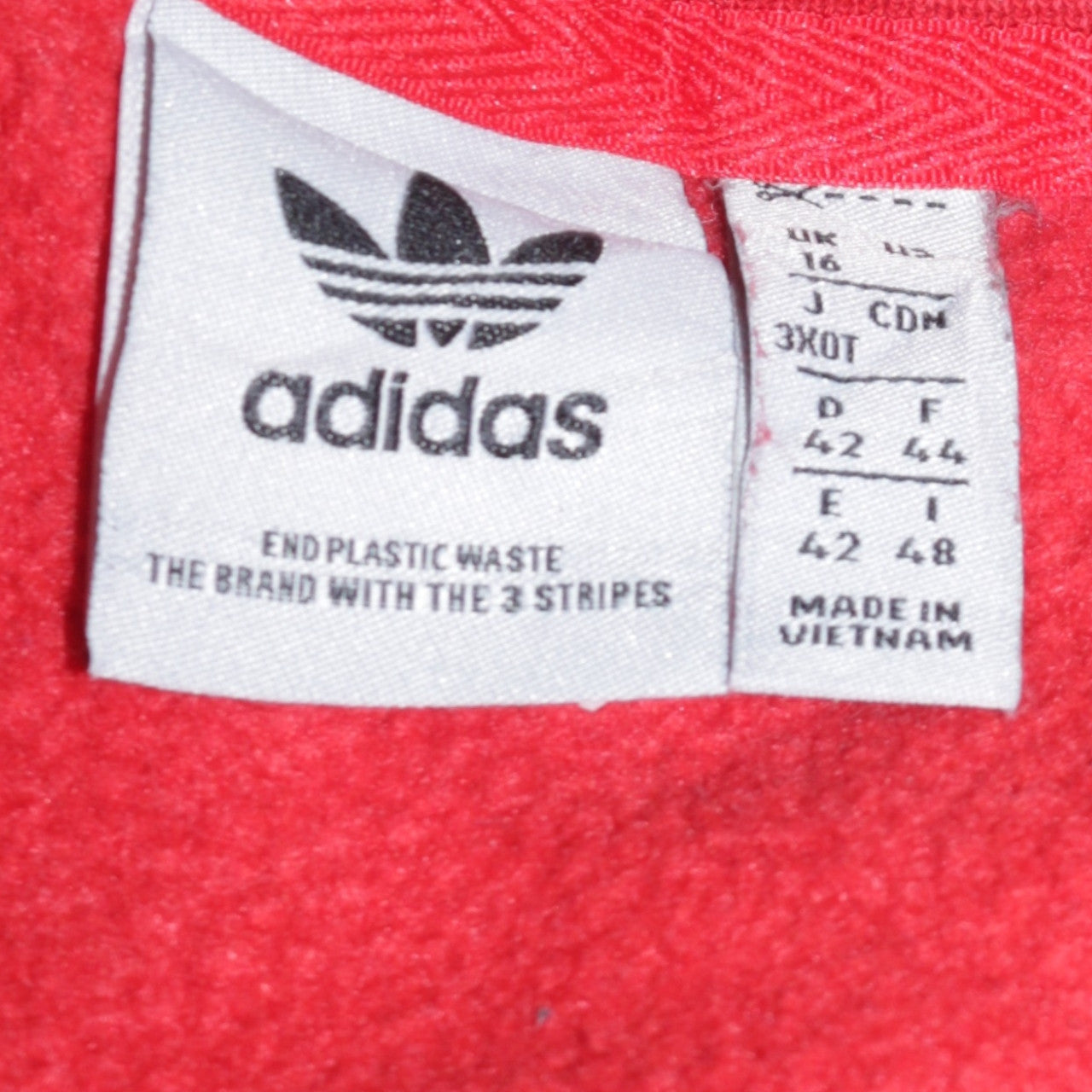 Womens UK Size 16 adidas Red Pullover Sweatshirt