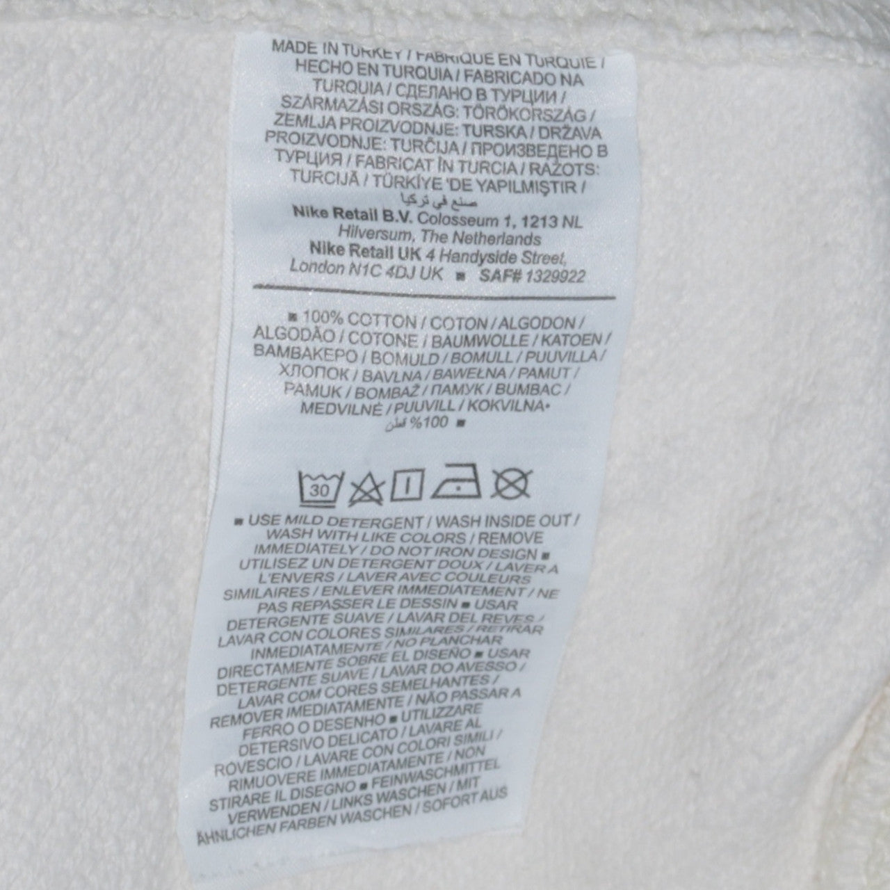 Womens UK Size S Nike White Pullover Hoodie