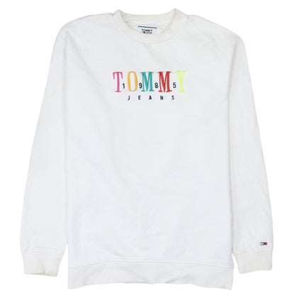 Mens UK Size M Tommy Jeans White Pullover Sweatshirt