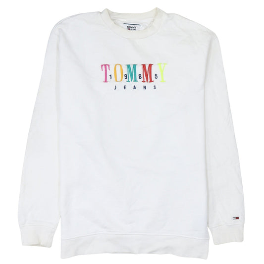Mens UK Size M Tommy Jeans White Pullover Sweatshirt
