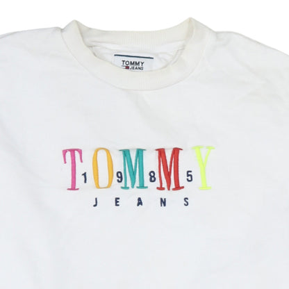 Mens UK Size M Tommy Jeans White Pullover Sweatshirt