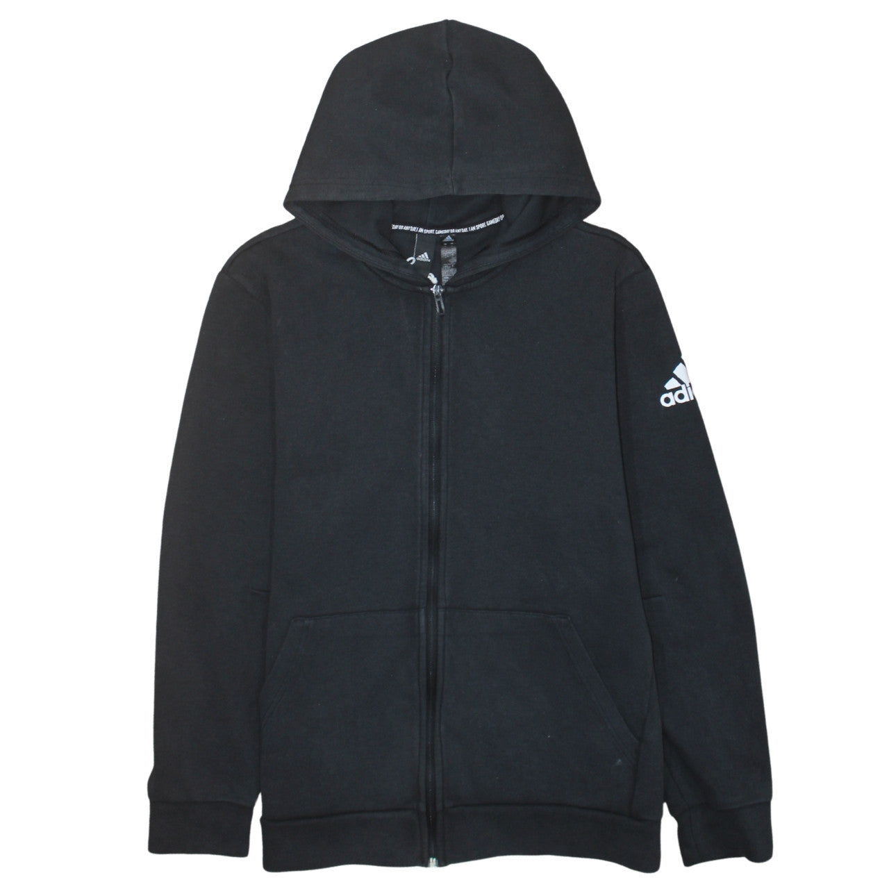 Mens UK Size L adidas Black Full Zip Hoodie