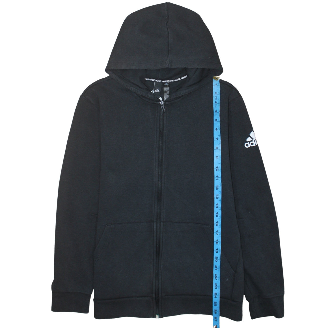 Mens UK Size L adidas Black Full Zip Hoodie