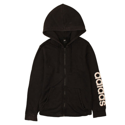 Womens UK Size M adidas Black Full Zip Hoodie
