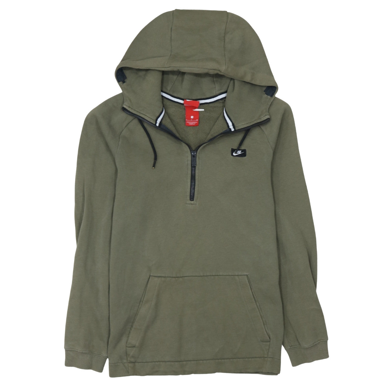 Mens UK Size M Nike Green 1/2 Zip Hoodie