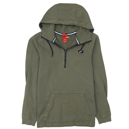 Mens UK Size M Nike Green 1/2 Zip Hoodie