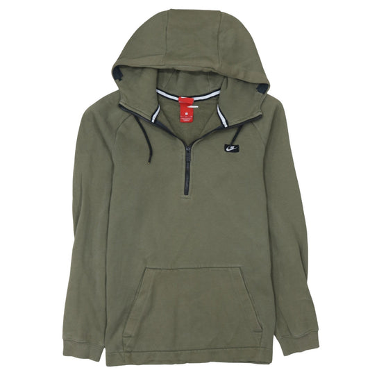 Mens UK Size M Nike Green 1/2 Zip Hoodie