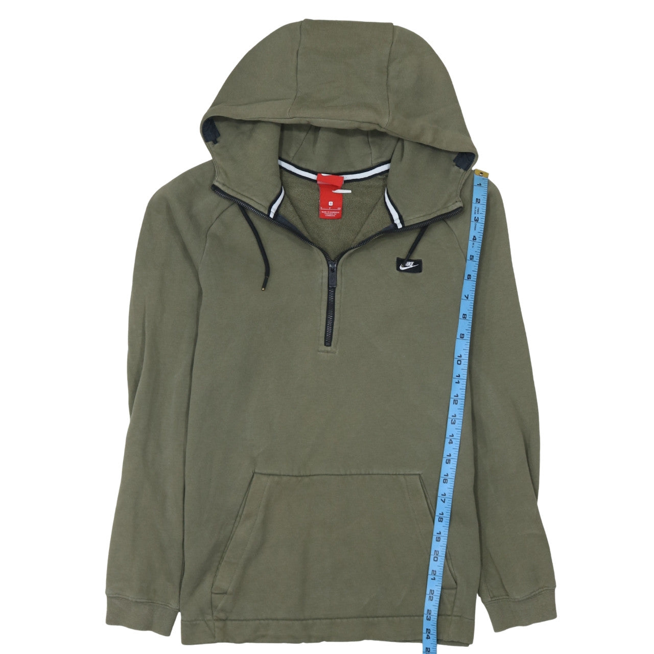 Mens UK Size M Nike Green 1/2 Zip Hoodie