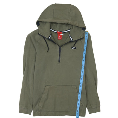 Mens UK Size M Nike Green 1/2 Zip Hoodie