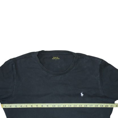 Ralph Lauren Men's Black Cotton Crew Neck Short Sleeve T-Shirt Size L