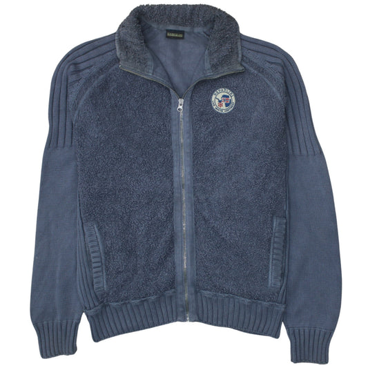 Mens UK Size M Napapijri Blue Full Zip Sweatshirt