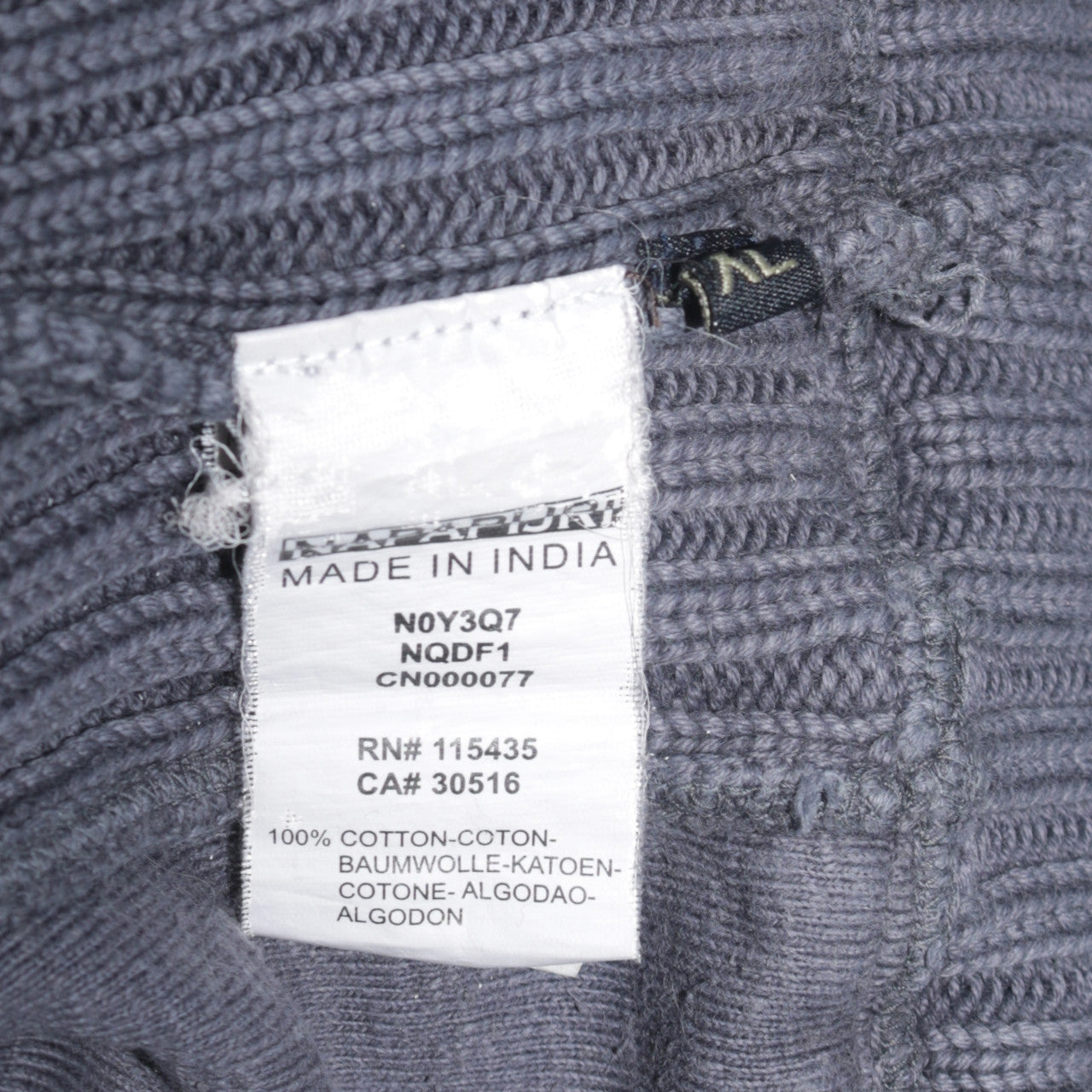 Mens UK Size M Napapijri Blue Full Zip Sweatshirt