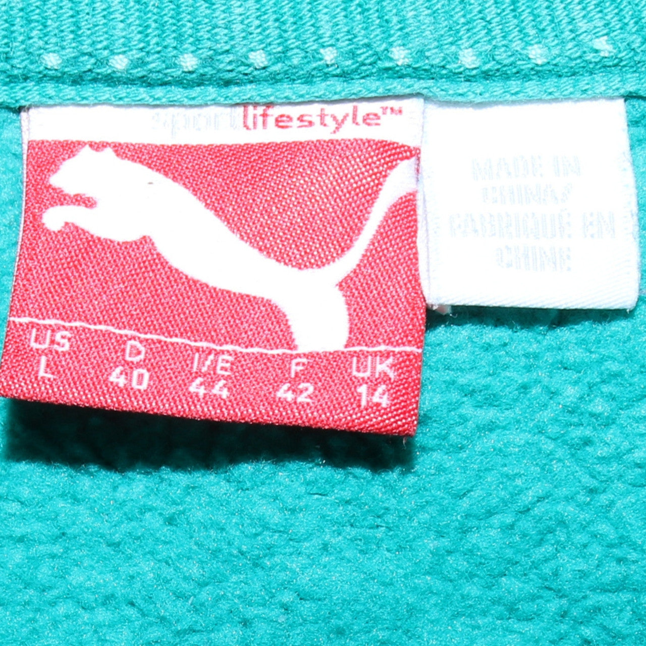 Womens UK Size 14 PUMA Green Pullover Hoodie