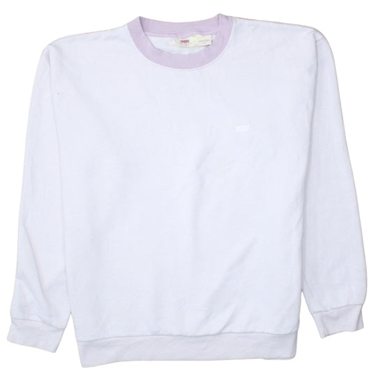 Womens UK Size M Levi's White Pullover Sweatshirt