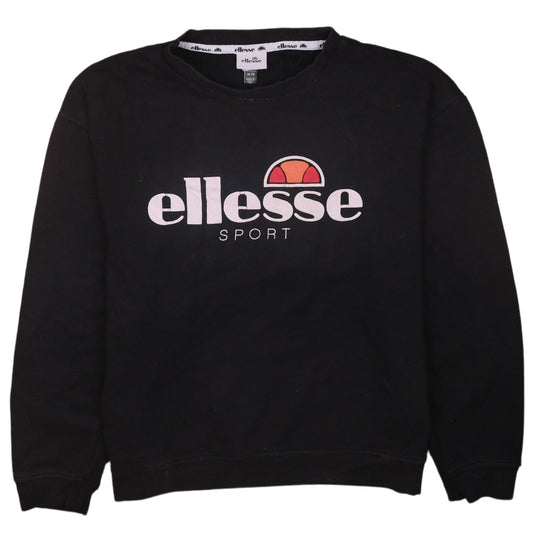 Womens UK Size 14 ellesse Black Pullover Sweatshirt