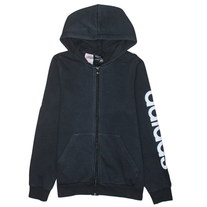 Boys UK Size 14-15 Years adidas Black Full Zip Hoodie