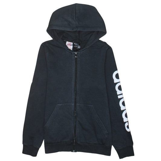 Boys UK Size 14-15 Years adidas Black Full Zip Hoodie