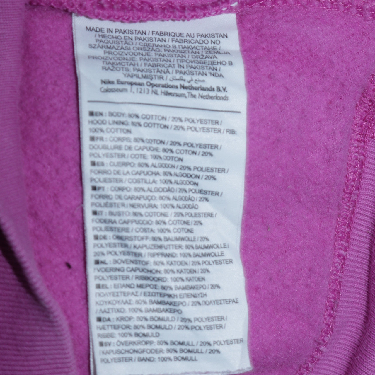 Womens UK Size S Nike Pink Pullover Hoodie