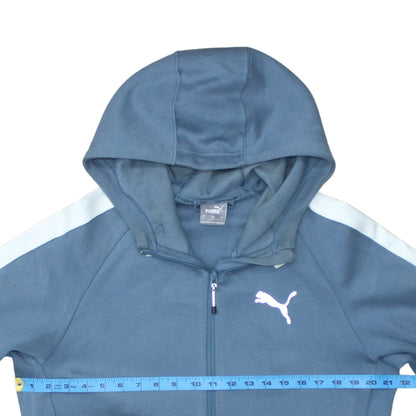 Mens UK Size L PUMA Blue Full Zip Hoodie