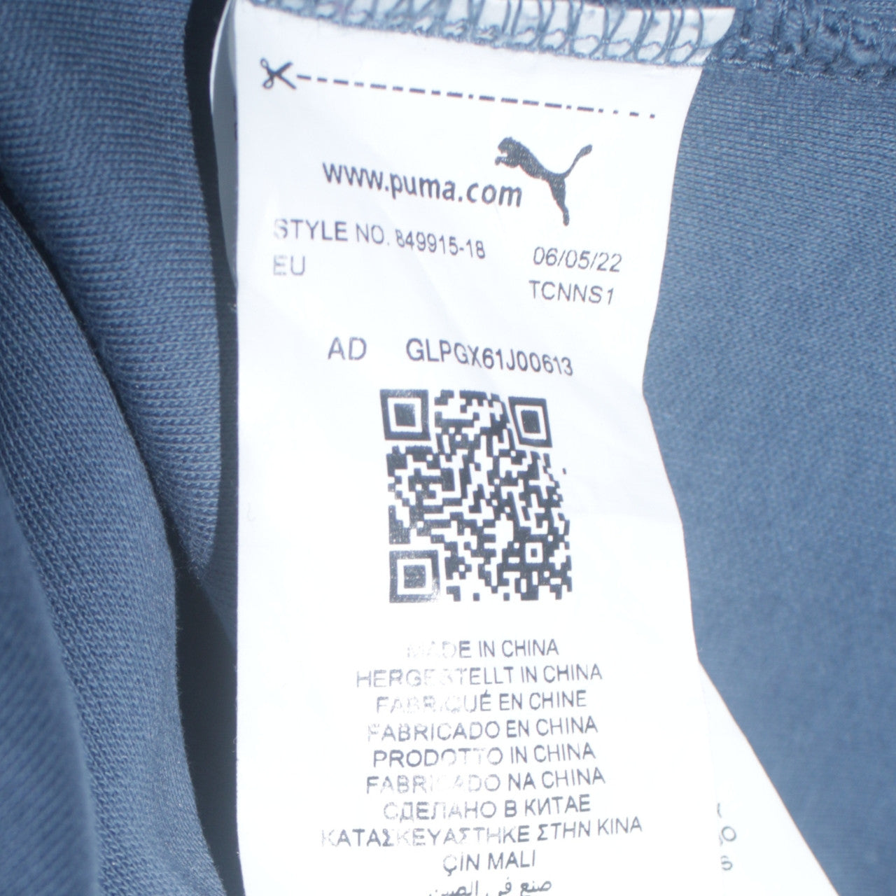 Mens UK Size L PUMA Blue Full Zip Hoodie
