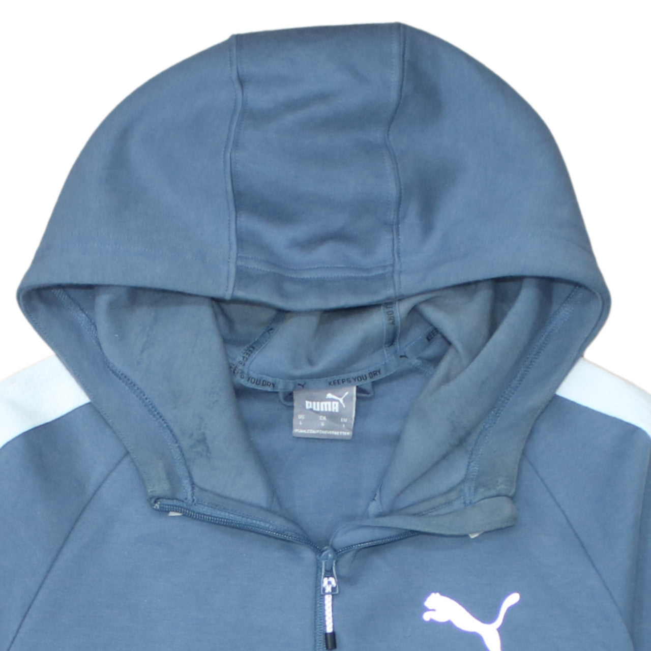 Mens UK Size L PUMA Blue Full Zip Hoodie