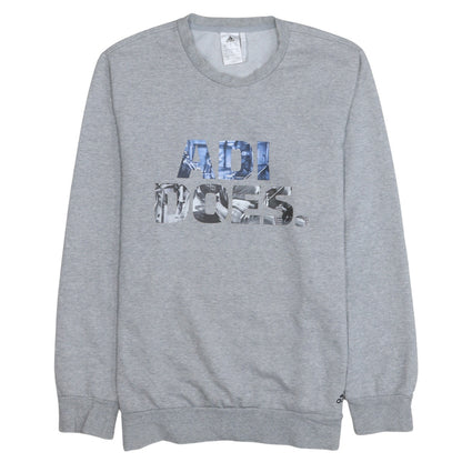 Mens UK Size L adidas Grey Pullover Sweatshirt