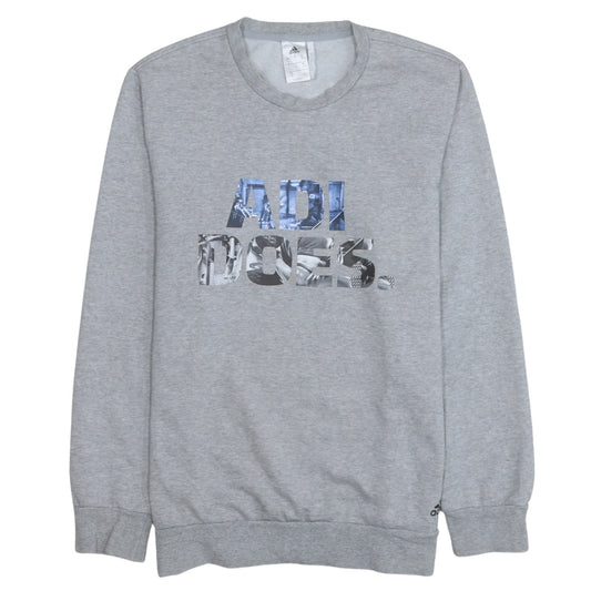 Mens UK Size L adidas Grey Pullover Sweatshirt