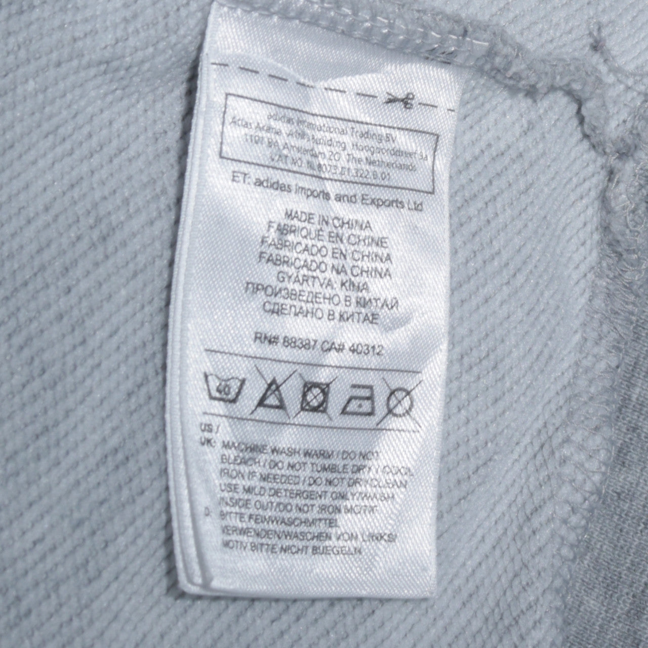 Mens UK Size L adidas Grey Pullover Sweatshirt