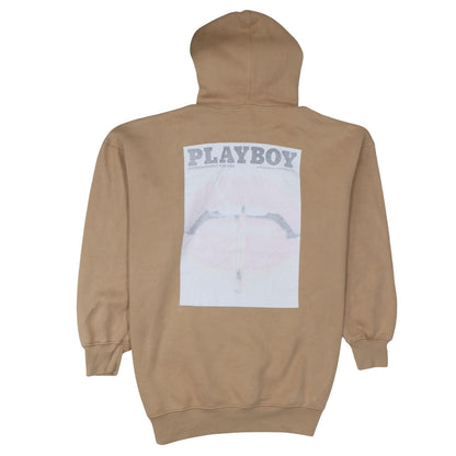 Unisex Adults UK Size M Playboy x Missguided Beige Pullover Hoodie