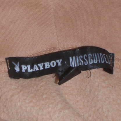 Unisex Adults UK Size M Playboy x Missguided Beige Pullover Hoodie