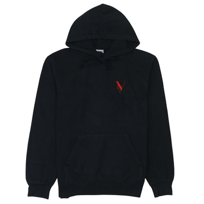 Mens UK Size M Russell Black Pullover Hoodie