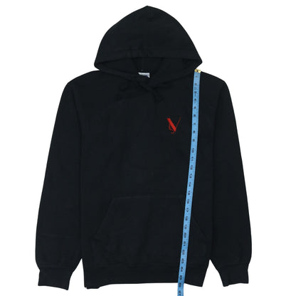 Mens UK Size M Russell Black Pullover Hoodie