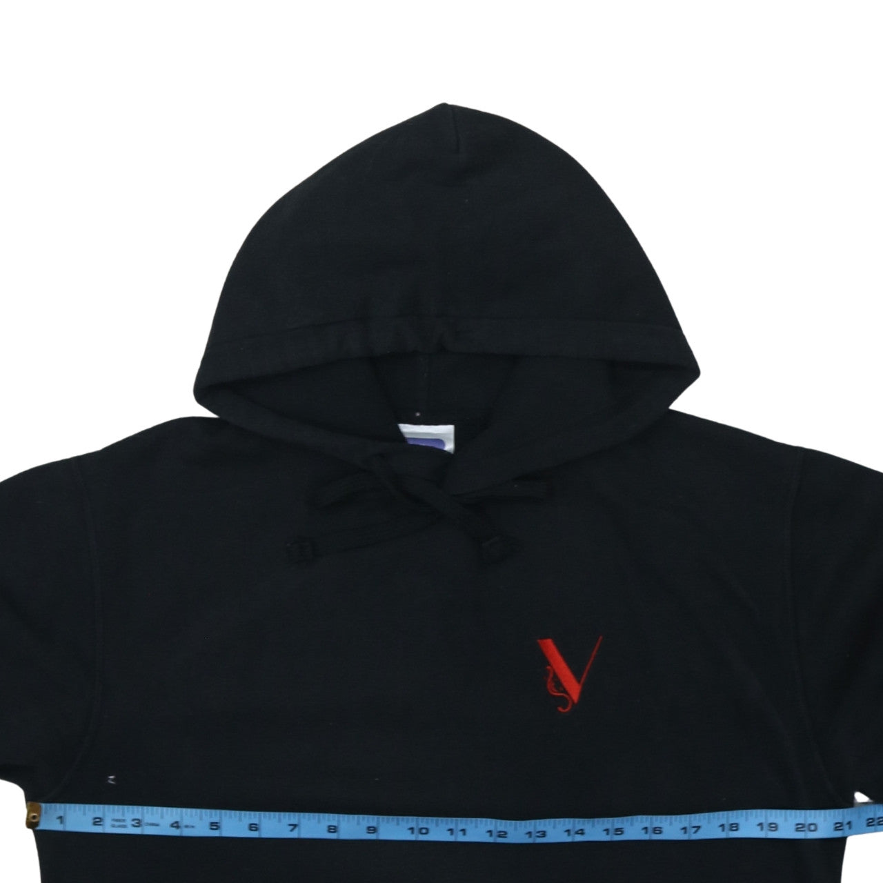 Mens UK Size M Russell Black Pullover Hoodie