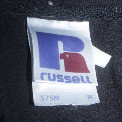 Mens UK Size M Russell Black Pullover Hoodie