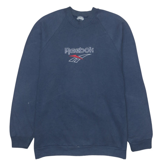 Womens UK Size L Reebok Blue Pullover Sweatshirt
