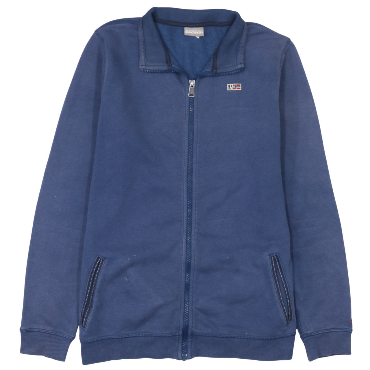 Mens UK Size L Napapijri Blue Full Zip Sweatshirt