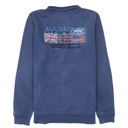 Mens UK Size L Napapijri Blue Full Zip Sweatshirt