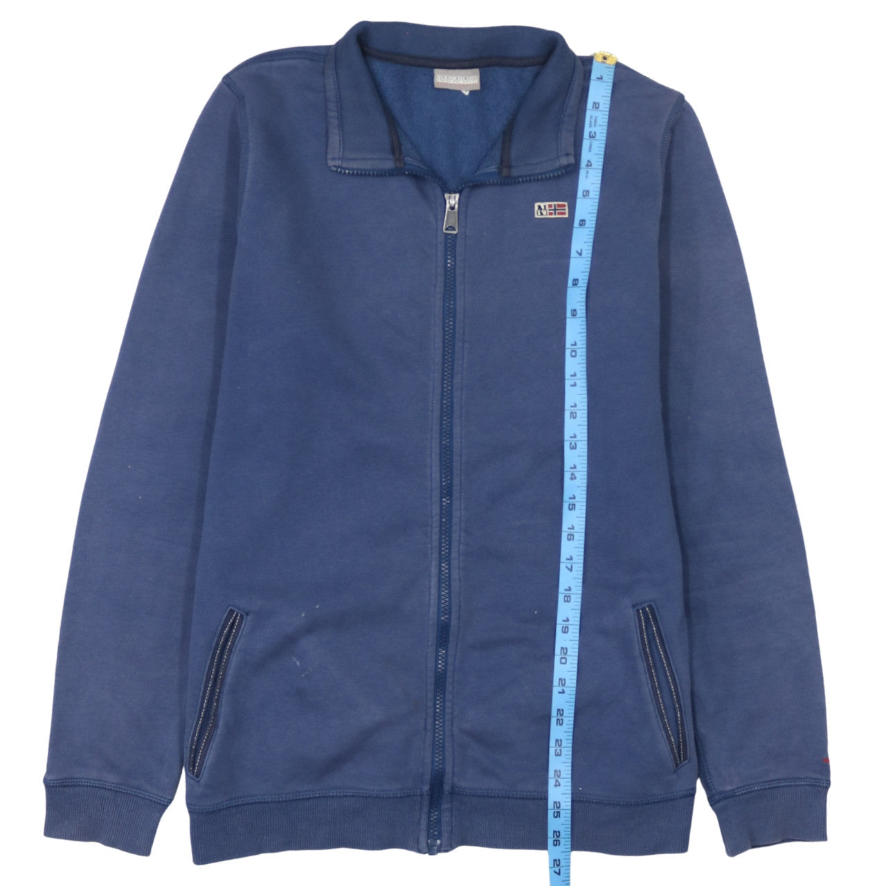 Mens UK Size L Napapijri Blue Full Zip Sweatshirt