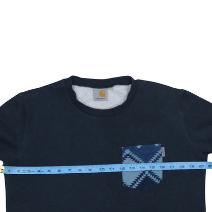 Carhartt Men’s Blue Eaton Pocket Crew Neck Sweatshirt Size M