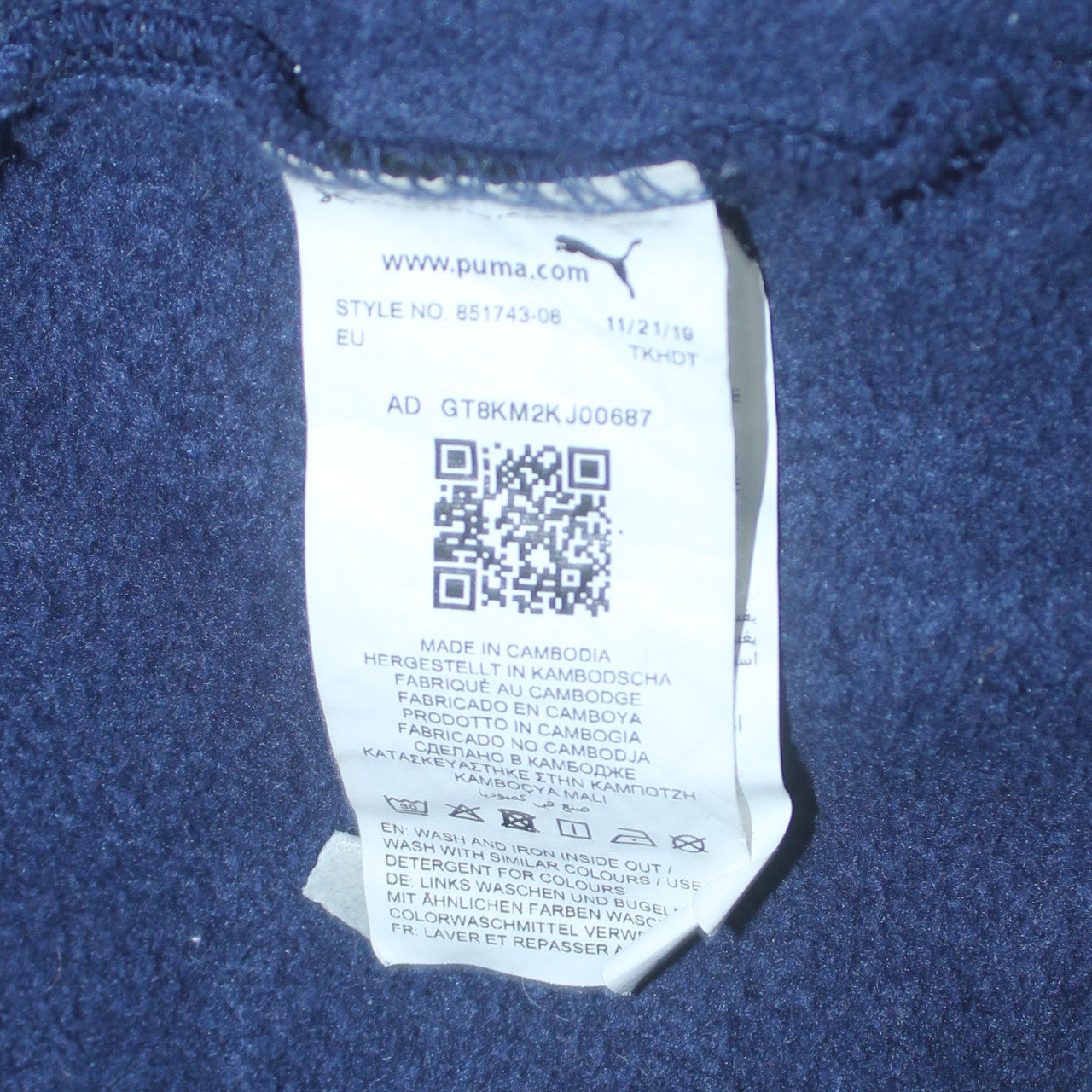 Mens UK Size S PUMA Blue Pullover Hoodie