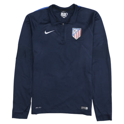 Nike Men Blue Dri-Fit 1/4 Zip Football Training Top Size S